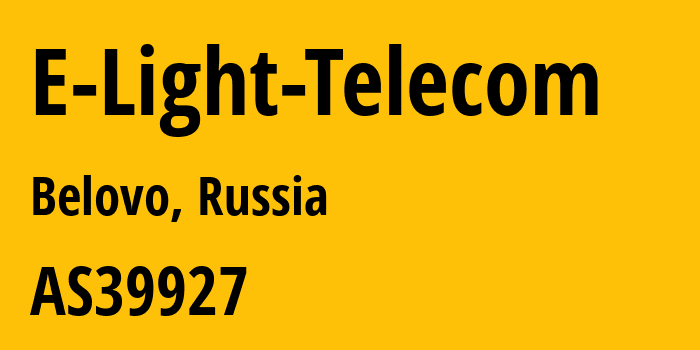 Информация о провайдере E-Light-Telecom AS39927 E-Light-Telecom Ltd.: все IP-адреса, network, все айпи-подсети