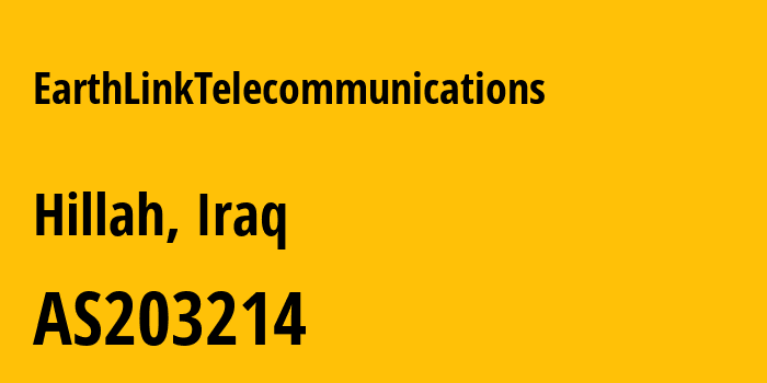 Информация о провайдере EarthLinkTelecommunications AS203214 Hulum Almustakbal Company for Communication Engineering and Services Ltd: все IP-адреса, network, все айпи-подсети