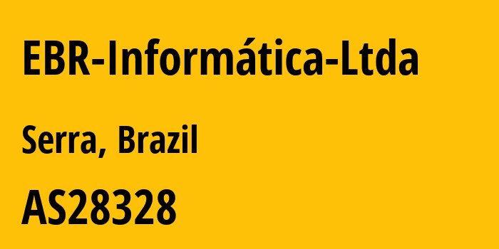 Информация о провайдере EBR-Informática-Ltda AS28328 EBR Informática Ltda: все IP-адреса, network, все айпи-подсети