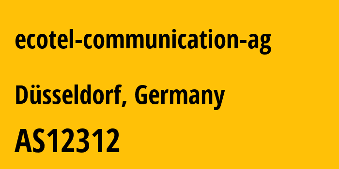 Информация о провайдере ecotel-communication-ag AS12312 ecotel communication ag: все IP-адреса, network, все айпи-подсети