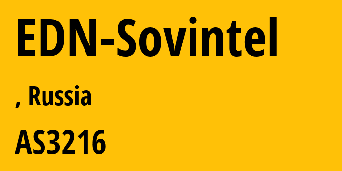 Информация о провайдере EDN-SOVINTEL AS3216 PJSC Vimpelcom: все IP-адреса, network, все айпи-подсети