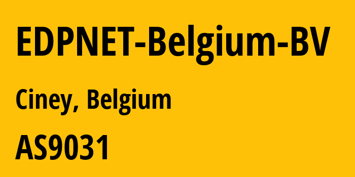 Информация о провайдере EDPNET-Belgium-BV AS9031 EDPNET Belgium BV: все IP-адреса, network, все айпи-подсети