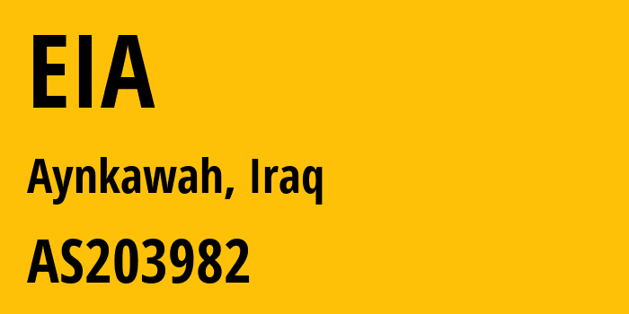 Информация о провайдере EIA AS203982 ERBIL INTERNATIONAL AIRPORT: все IP-адреса, network, все айпи-подсети