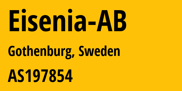 Информация о провайдере Eisenia-AB AS197854 Eisenia AB: все IP-адреса, network, все айпи-подсети