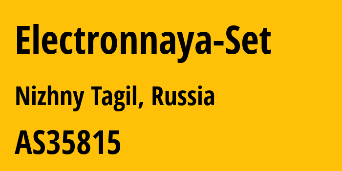 Информация о провайдере Electronnaya-Set AS35815 LLC Cifrovie Seti Urala: все IP-адреса, network, все айпи-подсети