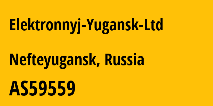 Информация о провайдере Elektronnyj-Yugansk-Ltd AS59559 Elektronnyj Yugansk Ltd: все IP-адреса, network, все айпи-подсети