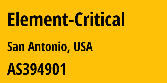 Информация о провайдере Element-Critical AS394901 Element Critical: все IP-адреса, network, все айпи-подсети