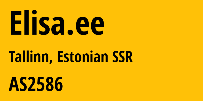 Информация о провайдере Elisa.ee AS2586 Elisa Eesti AS: все IP-адреса, network, все айпи-подсети