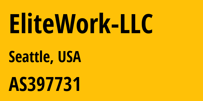 Информация о провайдере EliteWork-LLC AS397731 EliteWork LLC: все IP-адреса, network, все айпи-подсети