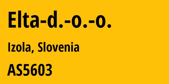 Информация о провайдере Elta-d.-o.-o. AS5603 Telekom Slovenije, d.d.: все IP-адреса, network, все айпи-подсети