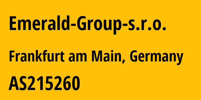 Информация о провайдере Emerald-Group-s.r.o. AS215260 Emerald Group s.r.o.: все IP-адреса, network, все айпи-подсети