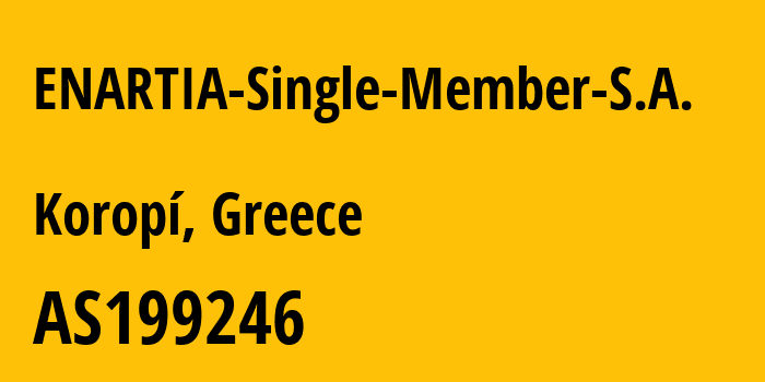 Информация о провайдере ENARTIA-Single-Member-S.A. AS199246 ENARTIA Single Member S.A.: все IP-адреса, network, все айпи-подсети