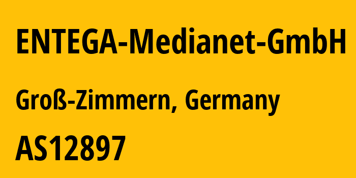 Информация о провайдере ENTEGA-Medianet-GmbH AS12897 ENTEGA Medianet GmbH: все IP-адреса, network, все айпи-подсети