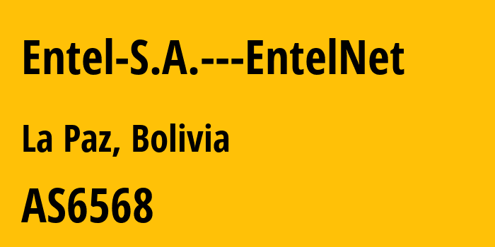 Информация о провайдере Entel-S.A.---EntelNet AS6568 Entel S.A. - EntelNet: все IP-адреса, network, все айпи-подсети