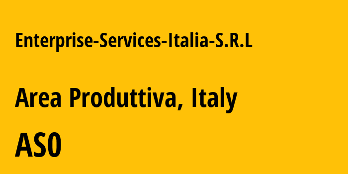 Информация о провайдере Enterprise-Services-Italia-S.R.L : все IP-адреса, network, все айпи-подсети