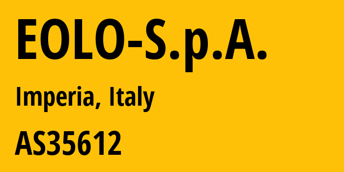 Информация о провайдере EOLO-S.p.A. AS35612 EOLO S.p.A.: все IP-адреса, network, все айпи-подсети