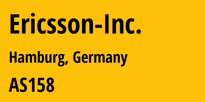 Информация о провайдере Ericsson-Inc. AS158 Ericsson Inc.: все IP-адреса, network, все айпи-подсети