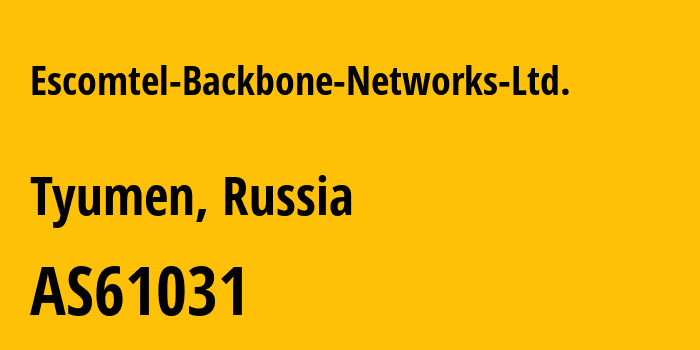 Информация о провайдере Escomtel-Backbone-Networks-Ltd. AS61031 ESCOMTEL BACKGROUND COMMUNICATION NETWORKS Ltd.: все IP-адреса, network, все айпи-подсети