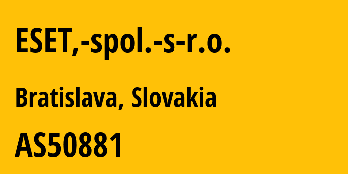 Информация о провайдере ESET,-spol.-s-r.o. AS50881 ESET, spol. s r.o.: все IP-адреса, network, все айпи-подсети