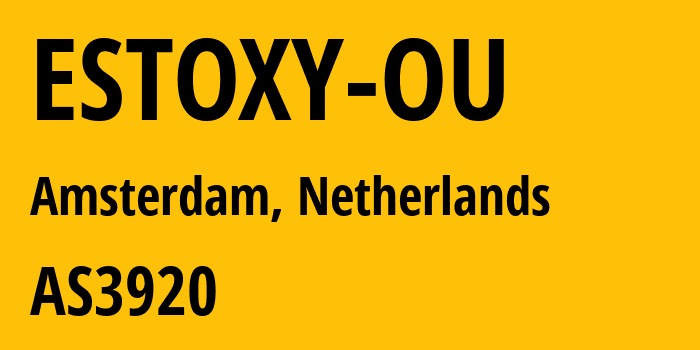 Информация о провайдере ESTOXY-OU AS3920 ESTOXY OU: все IP-адреса, network, все айпи-подсети