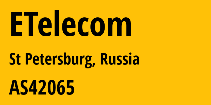 Информация о провайдере eTelecom AS42065 AO ElectronTelecom: все IP-адреса, network, все айпи-подсети