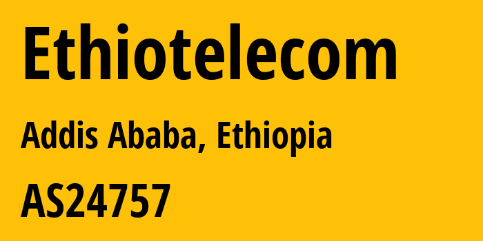 Информация о провайдере Ethiotelecom AS24757 Ethio Telecom: все IP-адреса, network, все айпи-подсети