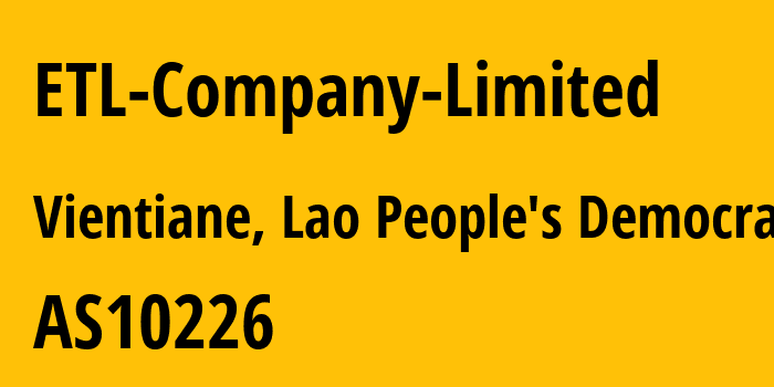 Информация о провайдере ETL-Company-Limited AS10226 ETL Company Limited: все IP-адреса, network, все айпи-подсети