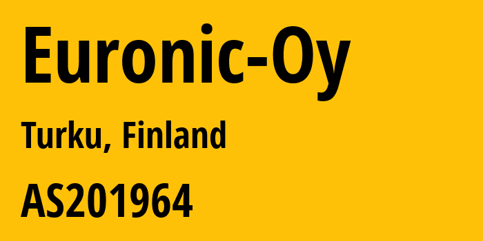 Информация о провайдере Euronic-Oy AS201964 Domainkeskus Oy: все IP-адреса, network, все айпи-подсети