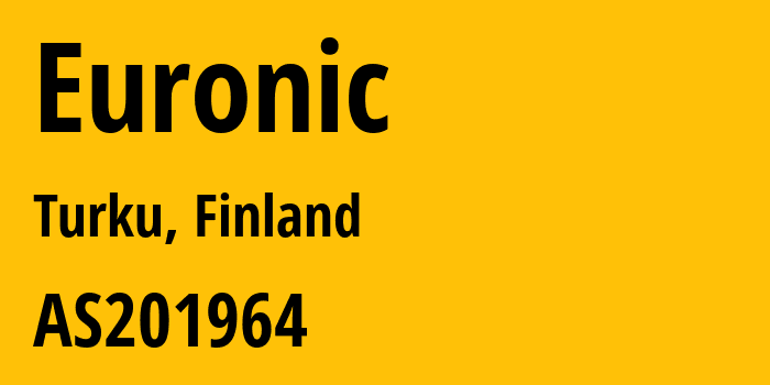 Информация о провайдере Euronic AS201964 Domainkeskus Oy: все IP-адреса, network, все айпи-подсети