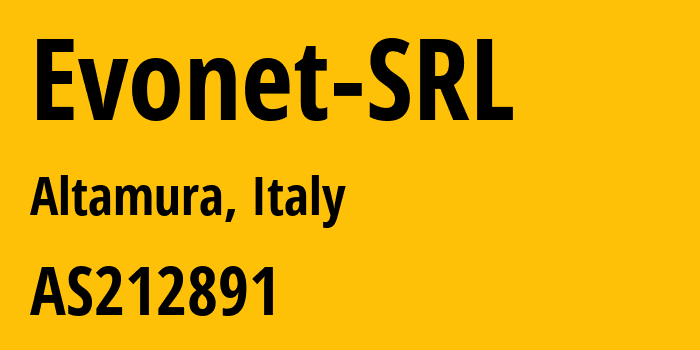Информация о провайдере Evonet-SRL AS212891 EVONET SRL: все IP-адреса, network, все айпи-подсети