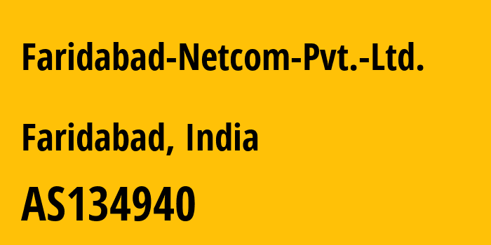 Информация о провайдере Faridabad-Netcom-Pvt.-Ltd. AS134940 Faridabad Netcom Pvt. Ltd.: все IP-адреса, network, все айпи-подсети