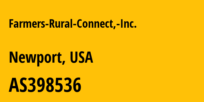 Информация о провайдере Farmers-Rural-Connect,-Inc. AS398536 Farmers Rural Connect, Inc.: все IP-адреса, network, все айпи-подсети