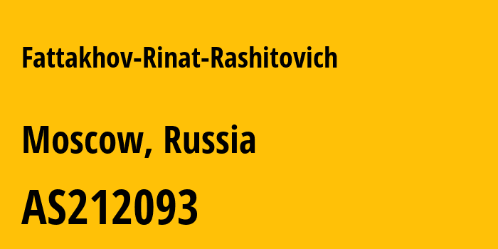 Информация о провайдере Fattakhov-Rinat-Rashitovich AS212093 FATTAKHOV RINAT RASHITOVICH: все IP-адреса, network, все айпи-подсети