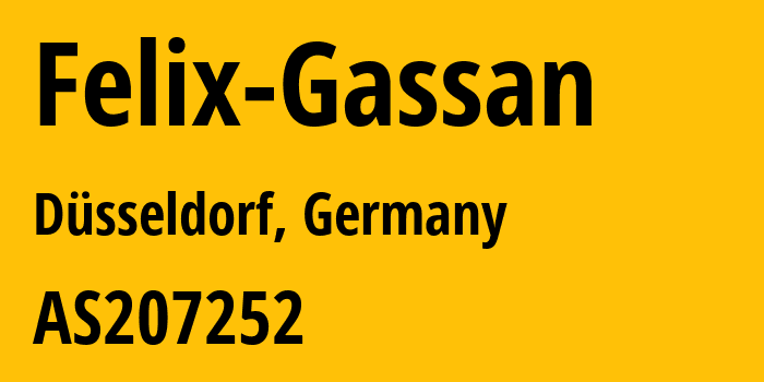 Информация о провайдере Felix-Gassan AS207252 Realtox Media: все IP-адреса, network, все айпи-подсети