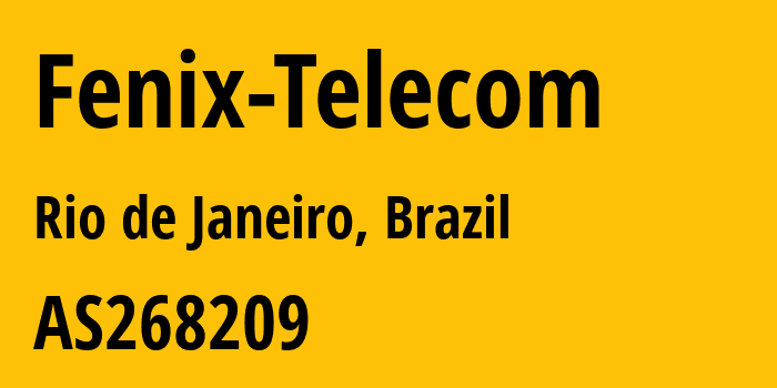 Информация о провайдере Fenix-Telecom AS268209 FENIX TELECOM: все IP-адреса, network, все айпи-подсети