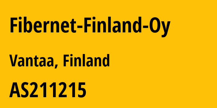 Информация о провайдере Fibernet-Finland-Oy AS211215 Fibernet Finland Oy: все IP-адреса, network, все айпи-подсети