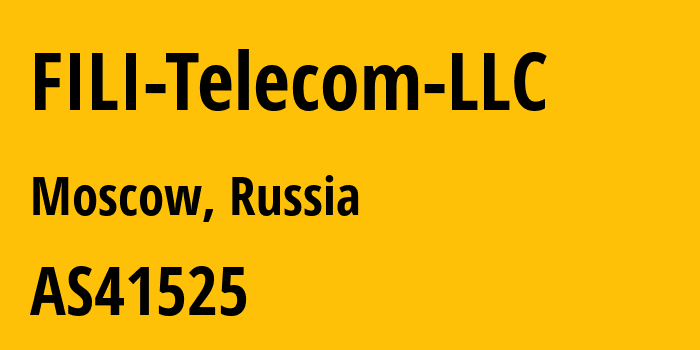 Информация о провайдере FILI-Telecom-LLC AS41525 FILI-Telecom LLC: все IP-адреса, network, все айпи-подсети