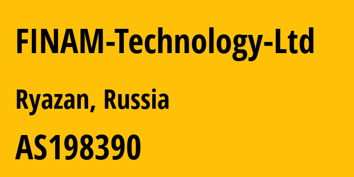 Информация о провайдере FINAM-Technology-Ltd AS198390 Joint Stock Company Investment Company FINAM: все IP-адреса, network, все айпи-подсети