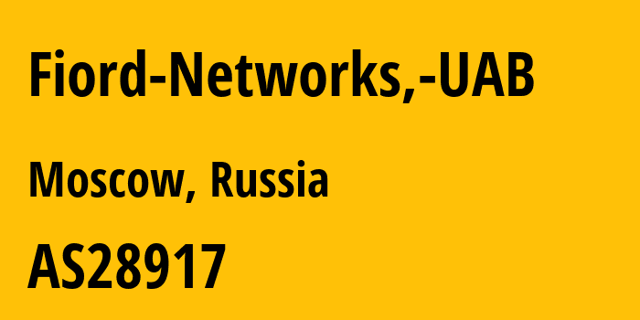 Информация о провайдере Fiord-Networks,-UAB AS28917 Fiord Networks, UAB: все IP-адреса, network, все айпи-подсети