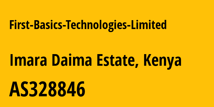 Информация о провайдере First-Basics-Technologies-Limited AS328846 First Basics Technologies Limited: все IP-адреса, network, все айпи-подсети