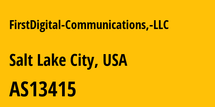 Информация о провайдере FirstDigital-Communications,-LLC AS13415 FirstDigital Communications, LLC: все IP-адреса, network, все айпи-подсети