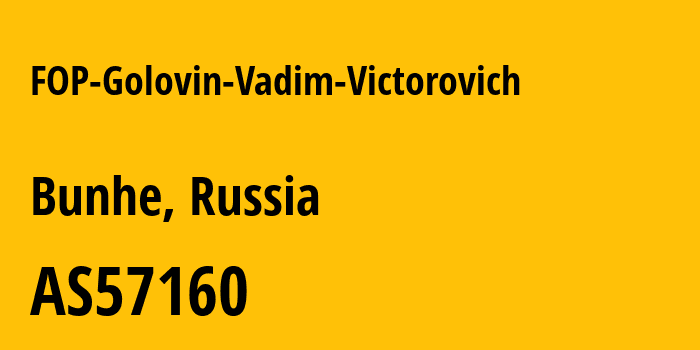 Информация о провайдере FOP-Golovin-Vadim-Victorovich AS57160 FOP Golovin Vadim Victorovich: все IP-адреса, network, все айпи-подсети