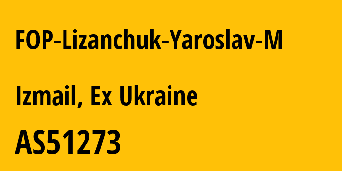 Информация о провайдере FOP-Lizanchuk-Yaroslav-M AS51273 FOP Lizanchuk Yaroslav M.: все IP-адреса, network, все айпи-подсети