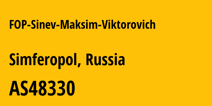 Информация о провайдере FOP-Sinev-Maksim-Viktorovich AS48330 Sinev Maksim Viktorovich: все IP-адреса, network, все айпи-подсети