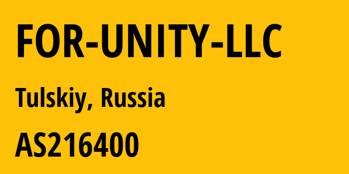 Информация о провайдере FOR-UNITY-LLC AS216400 FOR UNITY LLC: все IP-адреса, network, все айпи-подсети