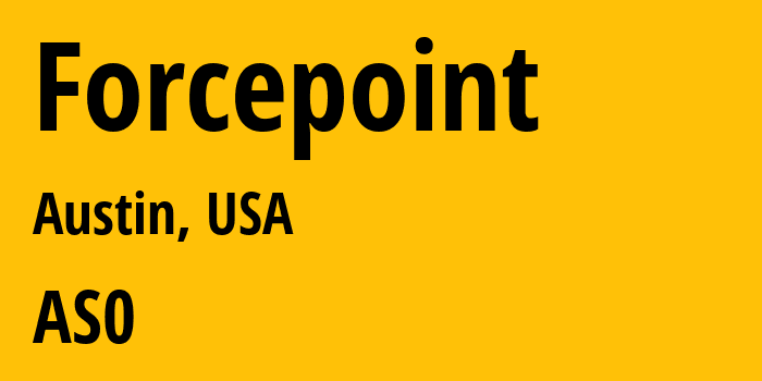 Информация о провайдере Forcepoint : все IP-адреса, network, все айпи-подсети