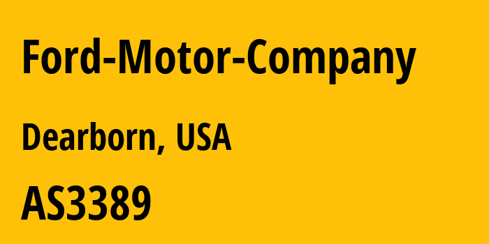 Информация о провайдере Ford-Motor-Company : все IP-адреса, network, все айпи-подсети