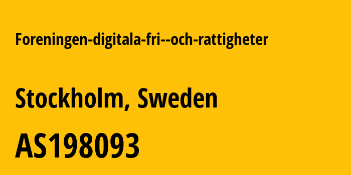 Информация о провайдере Foreningen-digitala-fri--och-rattigheter AS198093 Foreningen for digitala fri- och rattigheter: все IP-адреса, network, все айпи-подсети