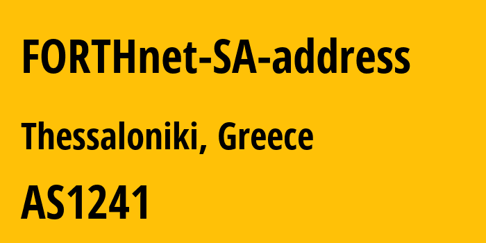 Информация о провайдере FORTHnet-SA-address AS1241 Nova Telecommunications & Media Single Member S.A: все IP-адреса, network, все айпи-подсети