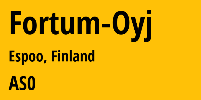 Информация о провайдере Fortum-Oyj : все IP-адреса, network, все айпи-подсети